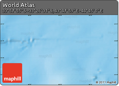 Physical Map of the Area around 33° 42' 13" S, 44° 16' 29" E