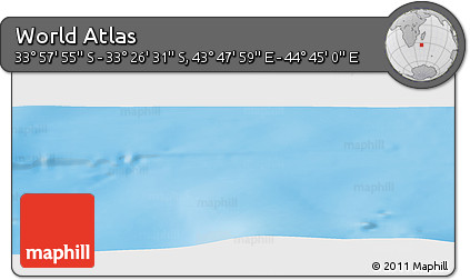 Physical Panoramic Map of the Area around 33° 42' 13" S, 44° 16' 29" E