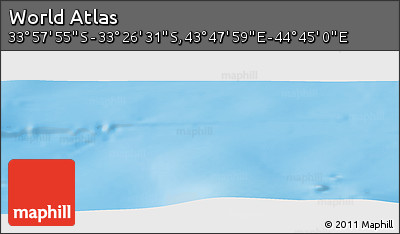 Physical Panoramic Map of the Area around 33° 42' 13" S, 44° 16' 29" E