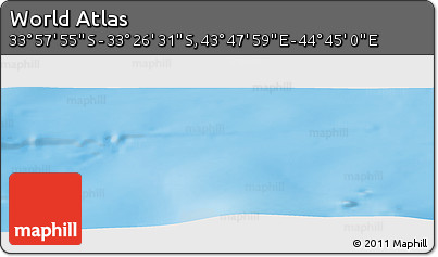 Physical Panoramic Map of the Area around 33° 42' 13" S, 44° 16' 29" E