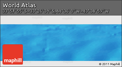 Physical Panoramic Map of the Area around 33° 42' 13" S, 44° 7' 30" W