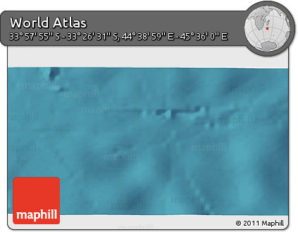 Satellite 3D Map of the Area around 33° 42' 13" S, 45° 7' 30" E