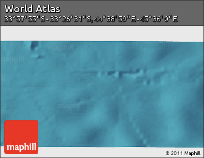 Satellite 3D Map of the Area around 33° 42' 13" S, 45° 7' 30" E
