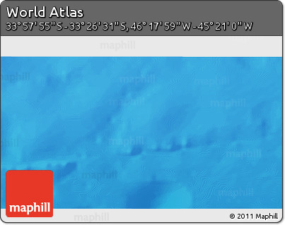 Physical 3D Map of the Area around 33° 42' 13" S, 45° 49' 30" W