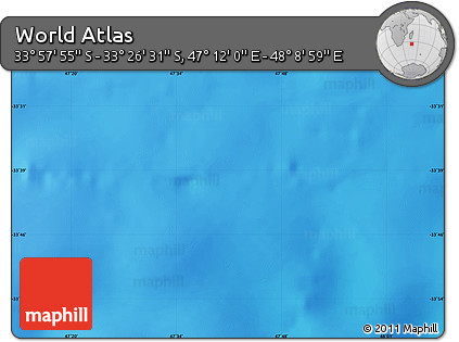 Physical Map of the Area around 33° 42' 13" S, 47° 40' 29" E