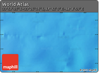 Physical Map of the Area around 33° 42' 13" S, 47° 40' 29" E