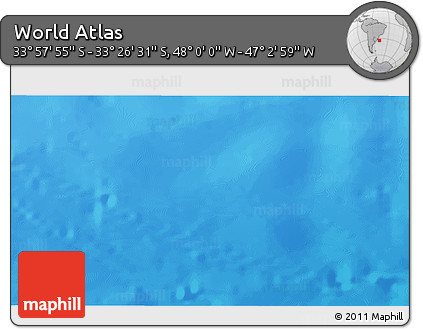 Physical 3D Map of the Area around 33° 42' 13" S, 47° 31' 29" W