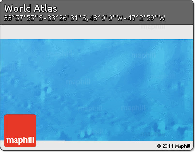 Physical 3D Map of the Area around 33° 42' 13" S, 47° 31' 29" W