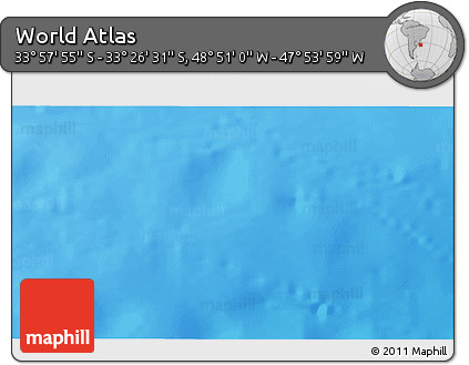 Physical 3D Map of the Area around 33° 42' 13" S, 48° 22' 30" W