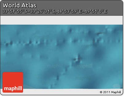 Satellite 3D Map of the Area around 33° 42' 13" S, 49° 22' 30" E