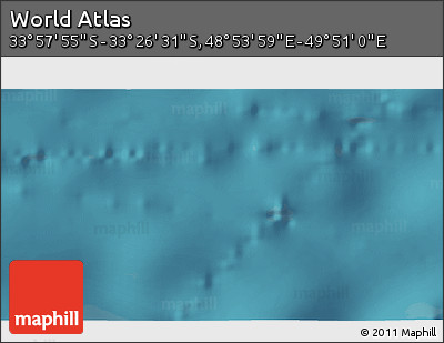 Satellite 3D Map of the Area around 33° 42' 13" S, 49° 22' 30" E
