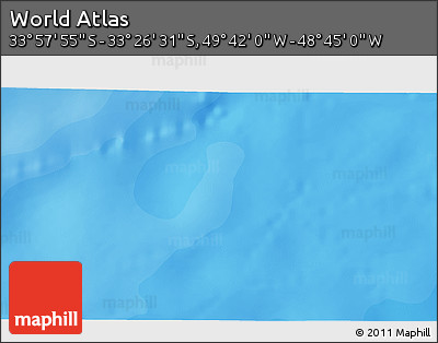 Political 3D Map of the Area around 33° 42' 13" S, 49° 13' 30" W