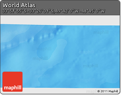 Political 3D Map of the Area around 33° 42' 13" S, 49° 13' 30" W