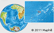 Physical Location Map of the area around 33° 42' 13" S, 4° 10' 30" W