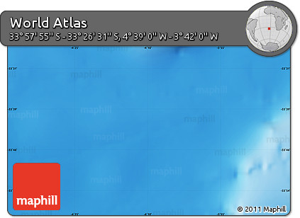 Physical Map of the Area around 33° 42' 13" S, 4° 10' 30" W