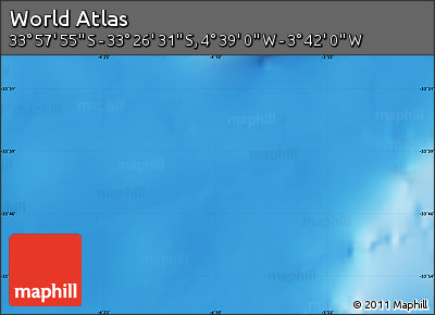 Physical Map of the Area around 33° 42' 13" S, 4° 10' 30" W