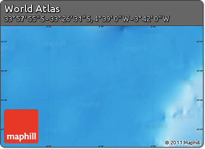 Physical Map of the Area around 33° 42' 13" S, 4° 10' 30" W