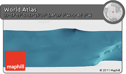 Satellite Panoramic Map of the Area around 33° 42' 13" S, 4° 10' 30" W