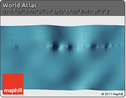 Satellite 3D Map of the Area around 33° 42' 13" S, 52° 46' 29" E