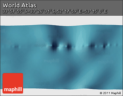 Satellite 3D Map of the Area around 33° 42' 13" S, 52° 46' 29" E