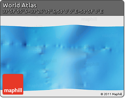 Physical 3D Map of the Area around 33° 42' 13" S, 54° 28' 30" E