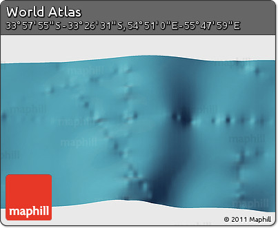 Satellite 3D Map of the Area around 33° 42' 13" S, 55° 19' 30" E