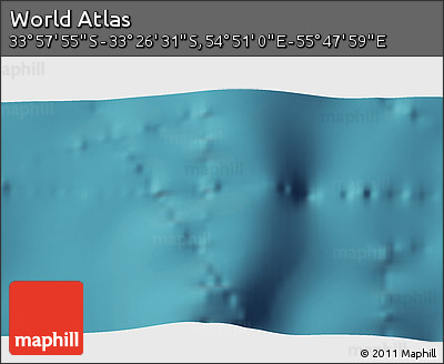 Satellite 3D Map of the Area around 33° 42' 13" S, 55° 19' 30" E