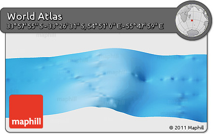 Physical Panoramic Map of the Area around 33° 42' 13" S, 55° 19' 30" E