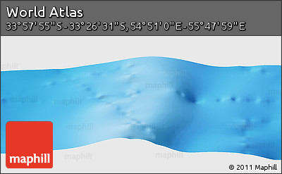Physical Panoramic Map of the Area around 33° 42' 13" S, 55° 19' 30" E