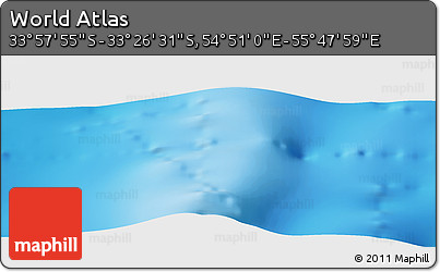 Physical Panoramic Map of the Area around 33° 42' 13" S, 55° 19' 30" E