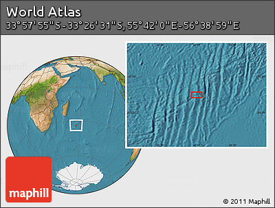 Satellite Location Map of the Area around 33° 42' 13" S, 56° 10' 29" E