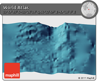 Satellite 3D Map of the Area around 33° 42' 13" S, 57° 1' 29" E
