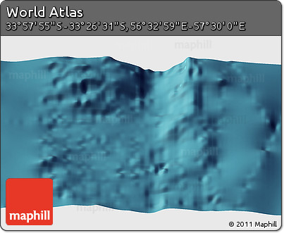 Satellite 3D Map of the Area around 33° 42' 13" S, 57° 1' 29" E