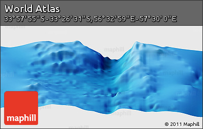 Physical Panoramic Map of the Area around 33° 42' 13" S, 57° 1' 29" E