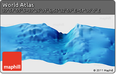 Physical Panoramic Map of the Area around 33° 42' 13" S, 57° 1' 29" E