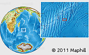 Physical Location Map of the area around 33° 42' 13" S, 58° 43' 30" E