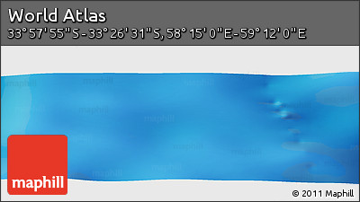 Physical Panoramic Map of the Area around 33° 42' 13" S, 58° 43' 30" E