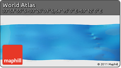 Physical Panoramic Map of the Area around 33° 42' 13" S, 58° 43' 30" E