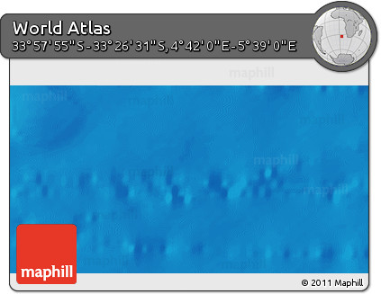 Physical 3D Map of the Area around 33° 42' 13" S, 5° 10' 30" E