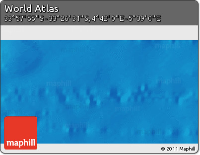 Physical 3D Map of the Area around 33° 42' 13" S, 5° 10' 30" E