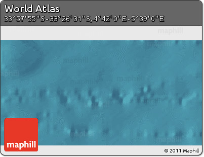 Satellite 3D Map of the Area around 33° 42' 13" S, 5° 10' 30" E