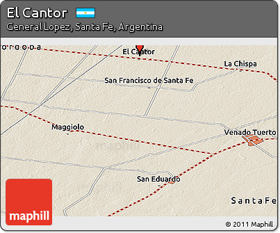 Shaded Relief Panoramic Map of El Cantor