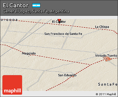 Shaded Relief Panoramic Map of El Cantor