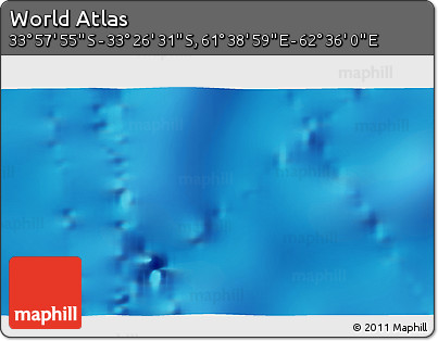 Physical 3D Map of the Area around 33° 42' 13" S, 62° 7' 30" E
