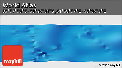 Physical Panoramic Map of the Area around 33° 42' 13" S, 62° 7' 30" E