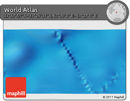 Physical 3D Map of the Area around 33° 42' 13" S, 62° 58' 30" E