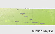 Physical Panoramic Map of the area around 33° 42' 13" S, 64° 31' 30" W