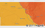 Political 3D Map of the area around 33° 42' 13" S, 67° 4' 29" W