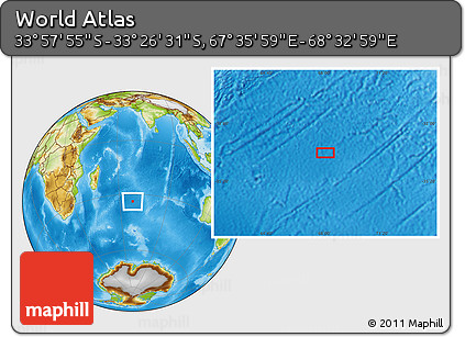 Physical Location Map of the Area around 33° 42' 13" S, 68° 4' 29" E