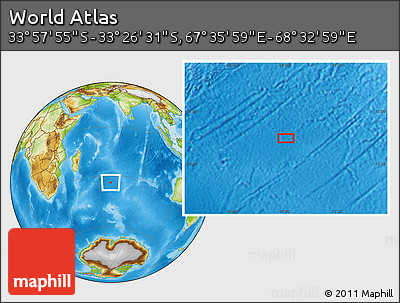 Physical Location Map of the Area around 33° 42' 13" S, 68° 4' 29" E